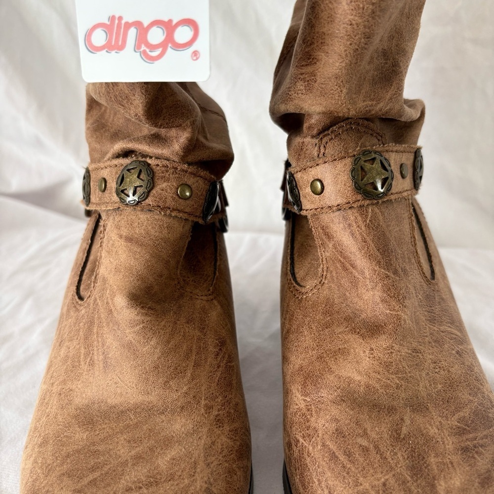 Dingo western cowboy brown ankle boots women’s size 8 new with tags slouch - Picture 5 of 5
